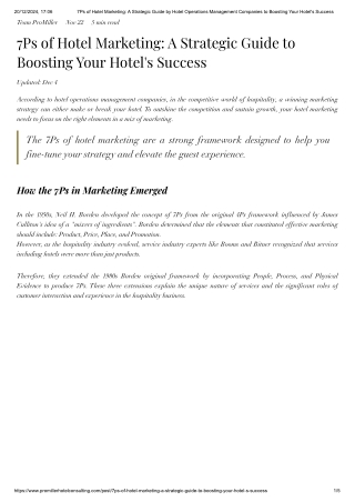 7Ps of Hotel Marketing_ A Strategic Guide by Hotel Operations Management Companies to Boosting Your Hotel's Success