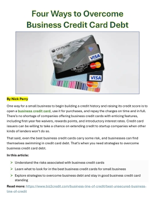 Four Ways to Overcome Business Credit Card Debt