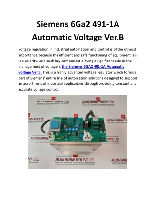 Siemens 6Ga2 491-1A Automatic Voltage Ver.B