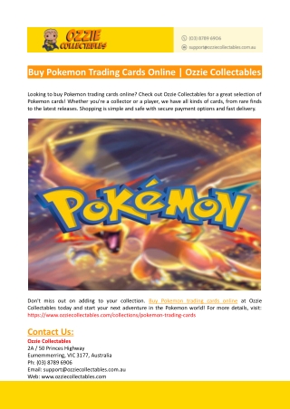 Buy Pokemon Trading Cards Online