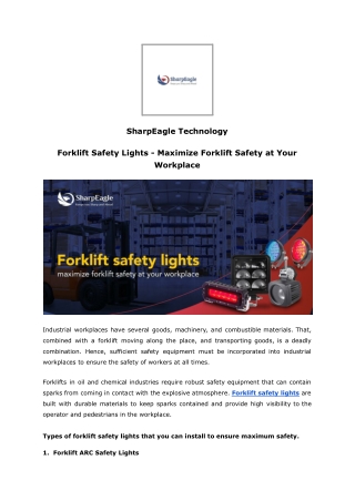 Forklift Safety Lights - Maximize Forklift Safety at Your Workplace