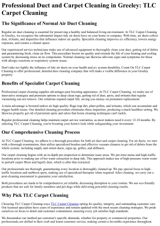 TLC Carpet Cleaning