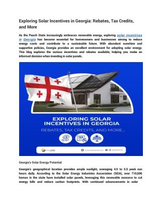 Solar Incentives in Georgia(1)