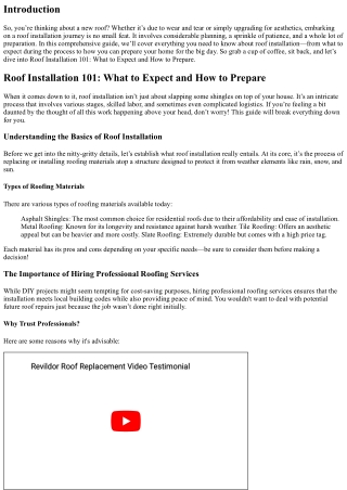 Roof Installation 101: What to Expect and How to Prepare