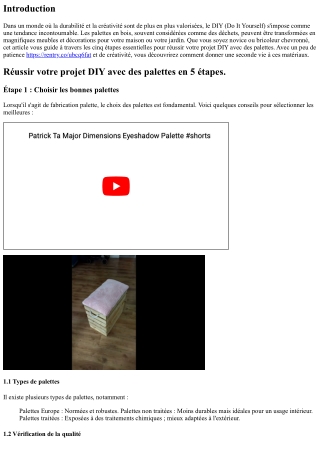 “Réussir votre projet DIY avec des palettes en 5 étapes.”