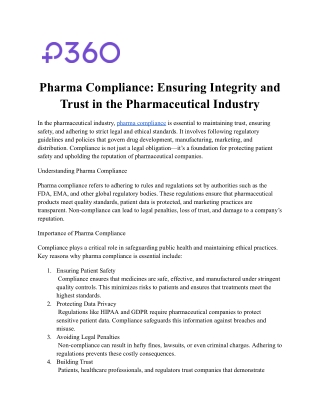 Pharma Compliance: Ensuring Integrity and Trust in the Pharmaceutical Industry