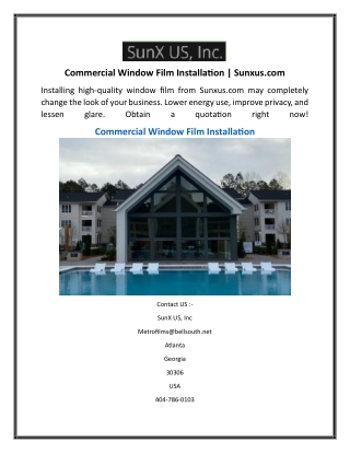 Commercial Window Film Installation  Sunxus.com