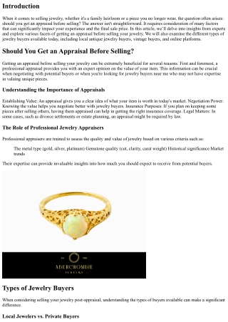 “Should You Get an Appraisal Before Selling? Insights from Experts”