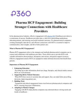 Pharma HCP Engagement: Building Stronger Connections with Healthcare Providers