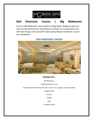 Nail Extension Course  Mg Makeovers