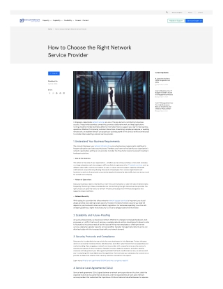 Choose the Right Network Service Provider