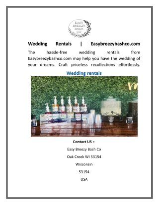 Wedding Rentals  Easybreezybashco.com