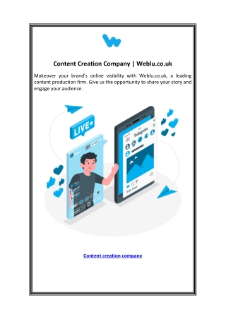 Content Creation Company | Weblu.co.uk