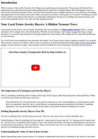 Your Local Estate Jewelry Buyers: A Hidden Treasure Trove
