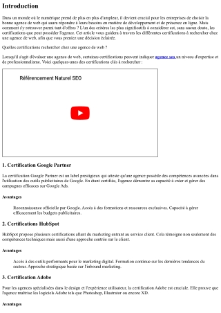 Quelles certifications rechercher chez une agence de web ?