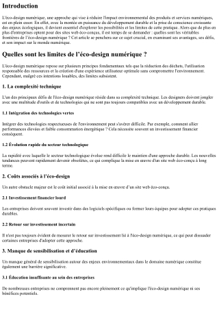 Quelles sont les limites de l’éco-design numérique ?