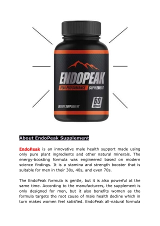 EndoPeak is an innovative male health support