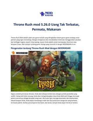 Throne Rush mod 5.26.0 Uang Tak Terbatas, Permata, Makanan
