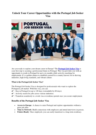 Portugal Job Seeker Visa