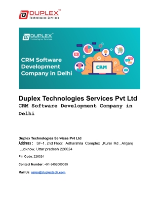 CRM Software Development Company in Delhi