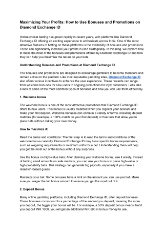 Maximizing Your Profits_ How to Use Bonuses and Promotions on Diamond Exchange ID