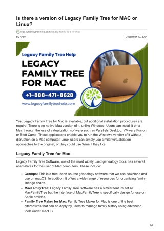 Legacy Family Tree for Mac