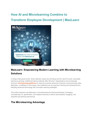 How AI and Microlearning Combine to Transform Employee Development _ MaxLearn