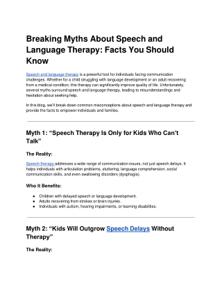 Breaking Myths About Speech and Language Therapy_ Facts You Should Know