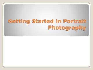 Getting started in portrait photography