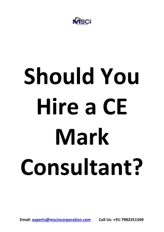 Should You Hire a CE Mark Consultant