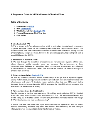 A Beginner's Guide to 3-FPM
