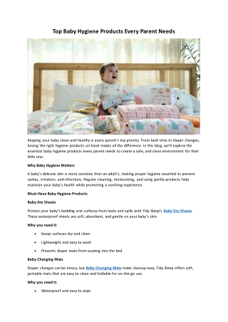 Top Baby Hygiene Products Every Parent Needs