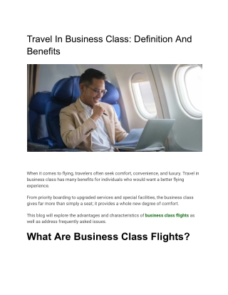 Travel In Business Class_ Definition And Benefits