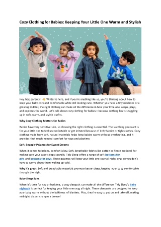 Cozy Clothing for Babies Keeping Your Little One Warm and Stylish
