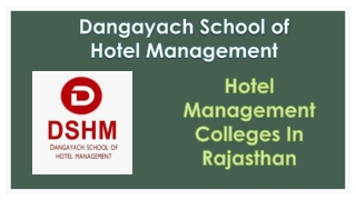 Hotel Management Colleges In Rajasthan