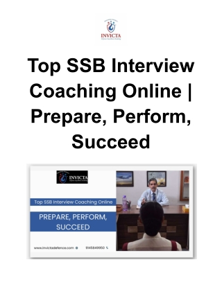 Top SSB Interview Coaching Online _ Prepare, Perform, Succeed