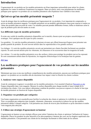 Les meilleures pratiques pour l'agencement de vos produits sur les meubles prése