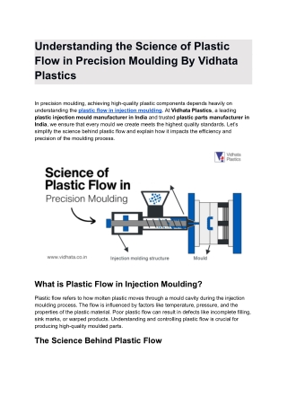 Understanding the Science of Plastic Flow in Precision Moulding By Vidhata Plastics