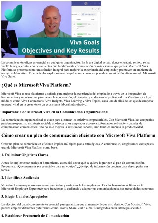 De qué forma crear un plan de comunicación eficaz con Microsoft Viva Platform