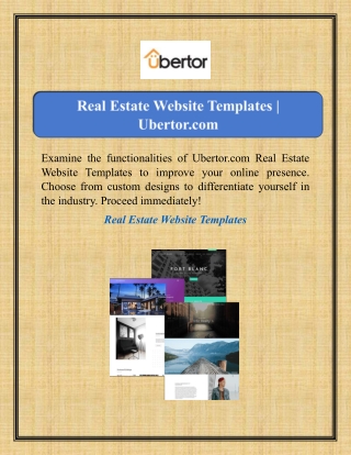 Real Estate Website Templates | Ubertor.com