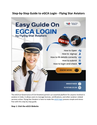 Step by Step Guide to eGCA Login by Flying Star Aviators