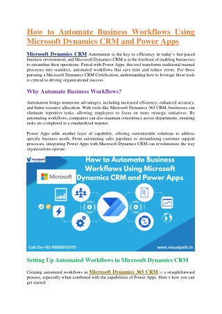 Microsoft Dynamics CRM - Microsoft Dynamics CRM Certification