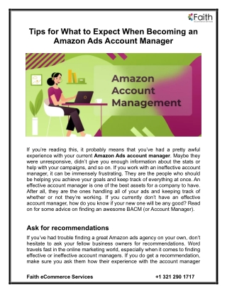 Tips for What to Expect When Becoming an Amazon Ads Account Manager