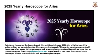 2025 Yearly Horoscope for Aries