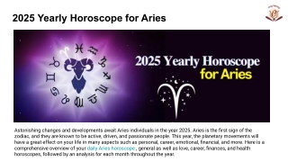 2025 Yearly Horoscope for Aries