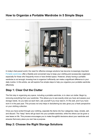 How to Organize a Portable Wardrobe in 5 Simple Steps