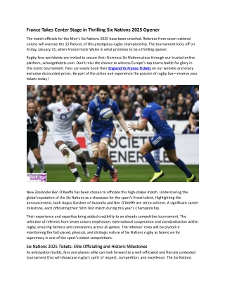 France Takes Center Stage in Thrilling Six Nations 20205 Opener