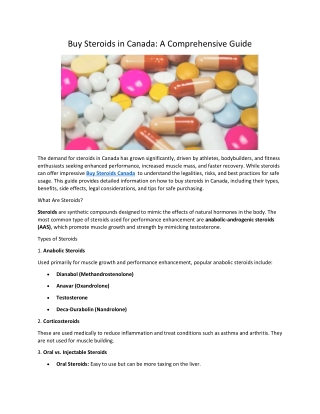 Buy Steroids in Canada: A Comprehensive Guide