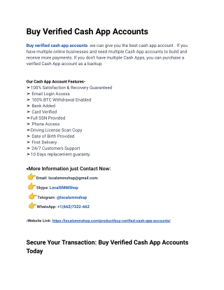 How to Buy Verified Cash App Account in The USA