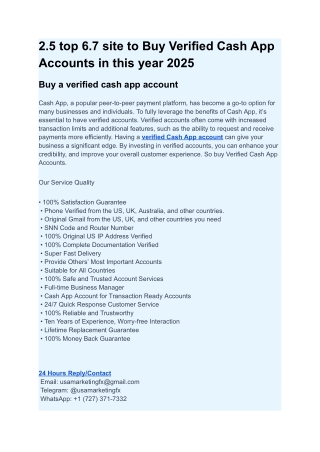 25 site to Buy Verified Cash App Accounts in this  new year 2025